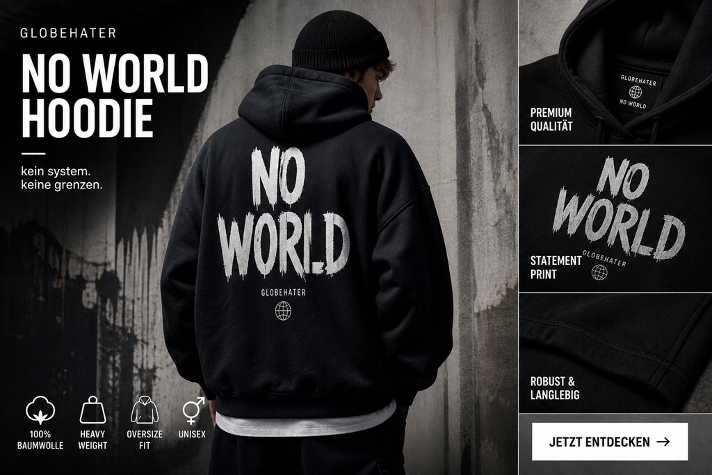 “NO WORLD” Oversize Hoodie